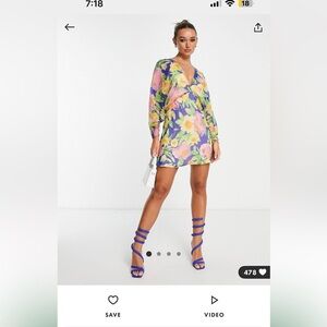 Asos batwing floral dress